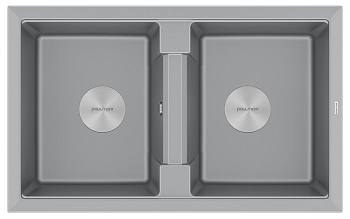 Фото товара: Paulmark TANDEM 80/2, мойка, гранит, серый металлик