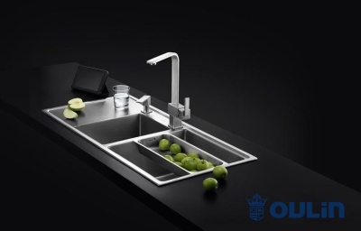 Детальное фото товара: Oulin OL-FTR201R, мойка, нержавеющая сталь сатин