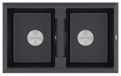 Paulmark TANDEM 80/2, мойка, гранит, черный металлик Paulmark TANDEM 80/2, мойка, гранит, черный металлик