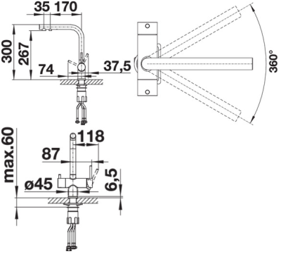 Blanco Fontas II, смеситель, гранит, антрацит Детальное фото товара: Blanco Fontas II, смеситель, гранит, антрацит