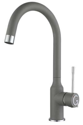 Детальное фото товара: Rivelato GARDA 1923502 grigio/cromo, смеситель, гранит, серый/хром
