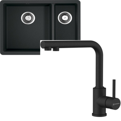 Omoikiri Kata 55-2-U-BL + Nakagawa 2 Plus-BL черный