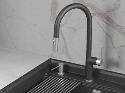 Детальное фото товара: GRANULA 9010 смеситель, гранит, черный